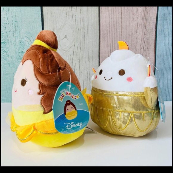 NWT Squishmallows Disney The Beauty And The Beast Lumiere & Belle Bundle 7” - Picture 3 of 7